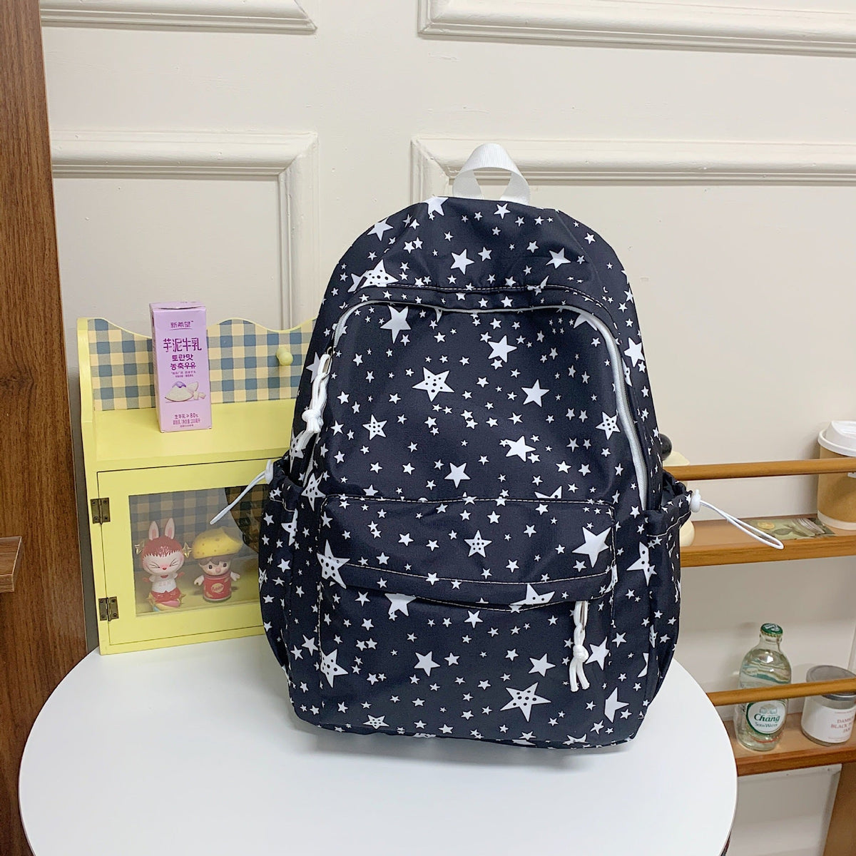 Star Print Multi-Pocket Backpack
