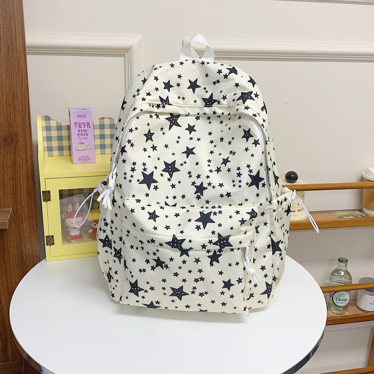 Star Print Multi-Pocket Backpack