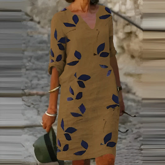 Image of Tabitha | Women's V-Neck A-Line Midi Dress