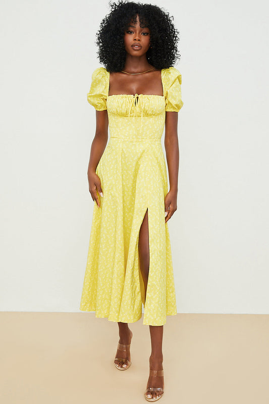 Kiara | Feminine Puff Sleeve Midi Dress - Image 9