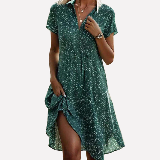 Image of Tessa | Women's V-Neck A-Line Mini Dress