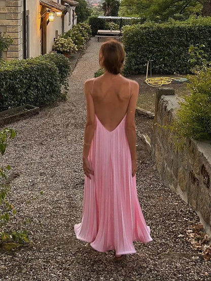 Image of Tiffany | Women's Sleeveless Pleated Maxi Dress
