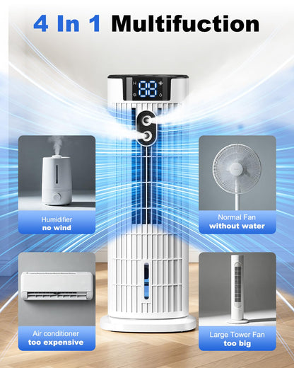 Tower Fan Air Cooler with Humidifier and Remote