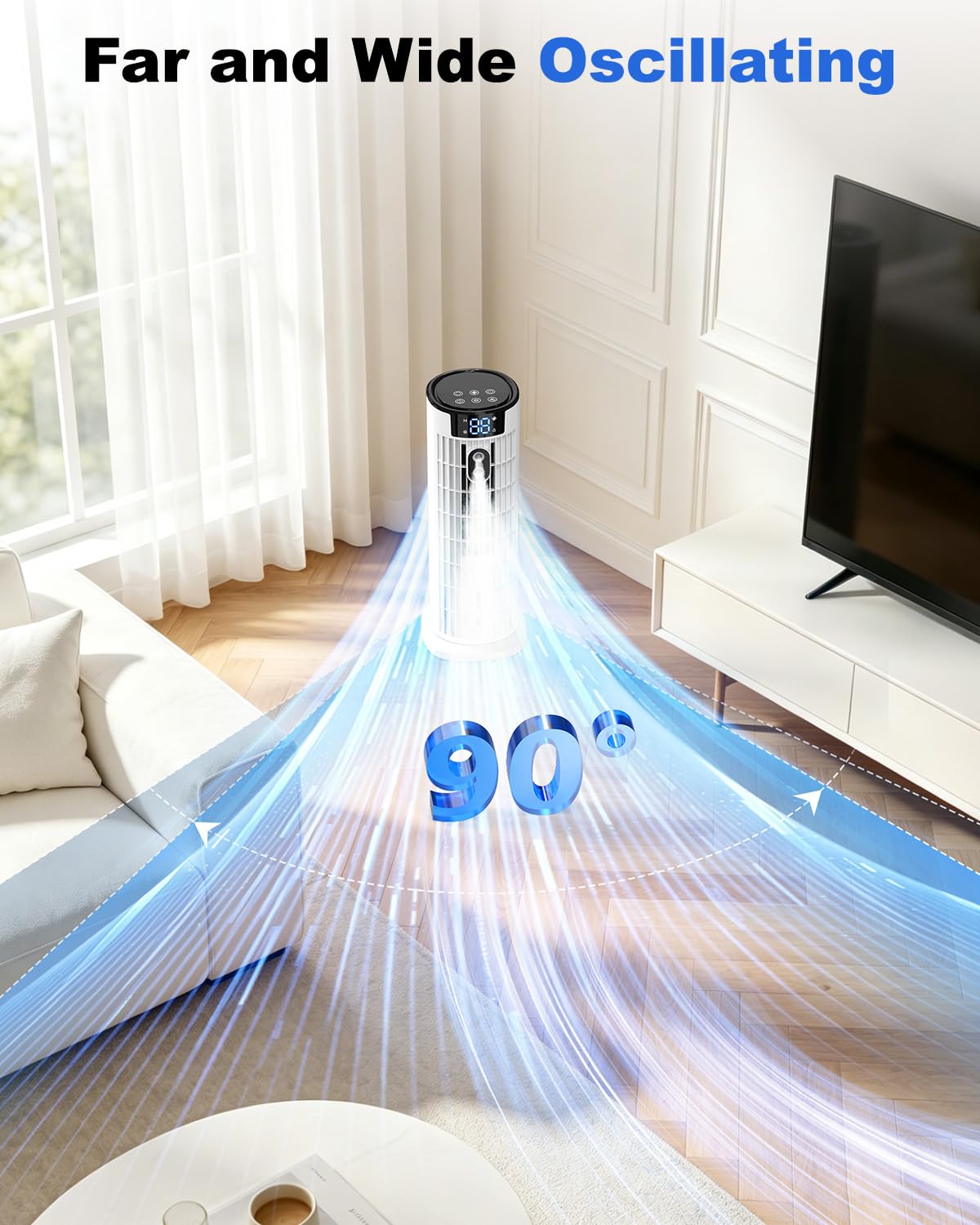 Tower Fan Air Cooler with Humidifier and Remote