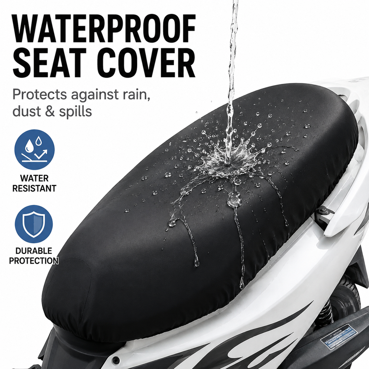 Universal Elastic Waterproof PU Leather Scooter Seat Cover