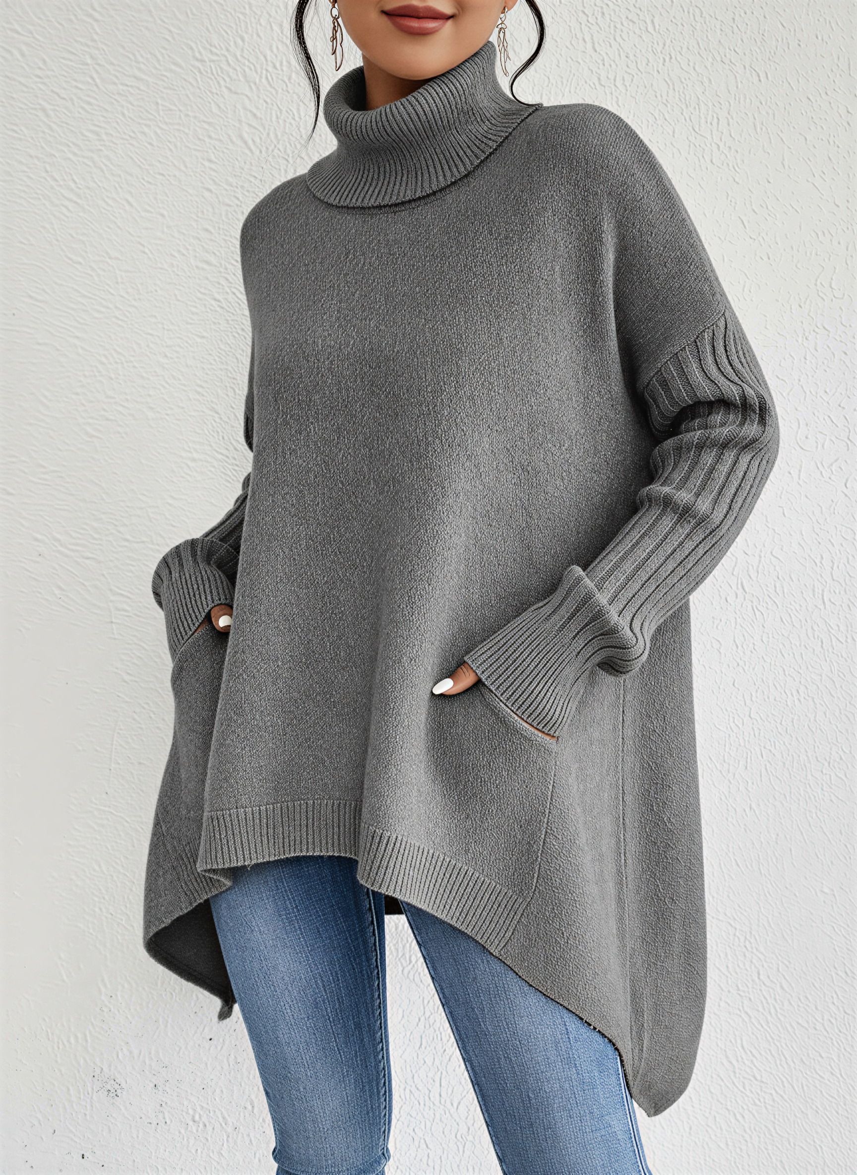 Kristin | Women's Oversized Turtleneck Sweater - Image 2