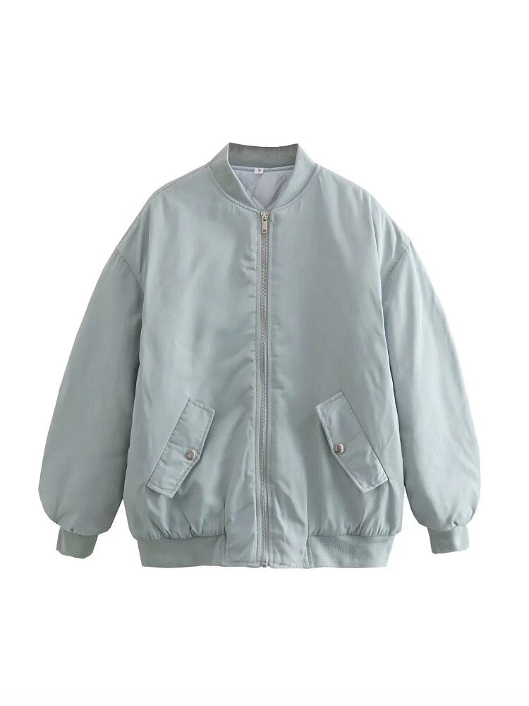 Marcia | Women's Oversized Bomber Jacket - Image 9
