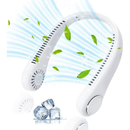 Wearable Neck Fan - Bladeless 360° Cooling, Hands-Free Rechargeable