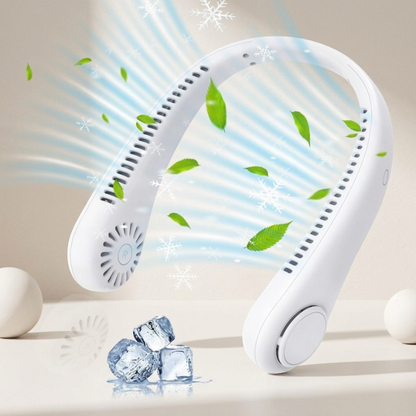 Wearable Neck Fan - Bladeless 360° Cooling, Hands-Free Rechargeable