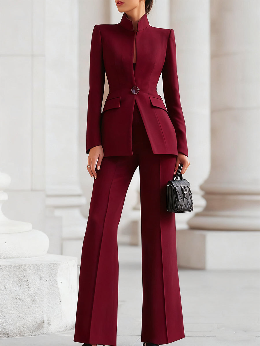 Image of Whitney | Women's Fitted Long Sleeve Blazer Suit Set