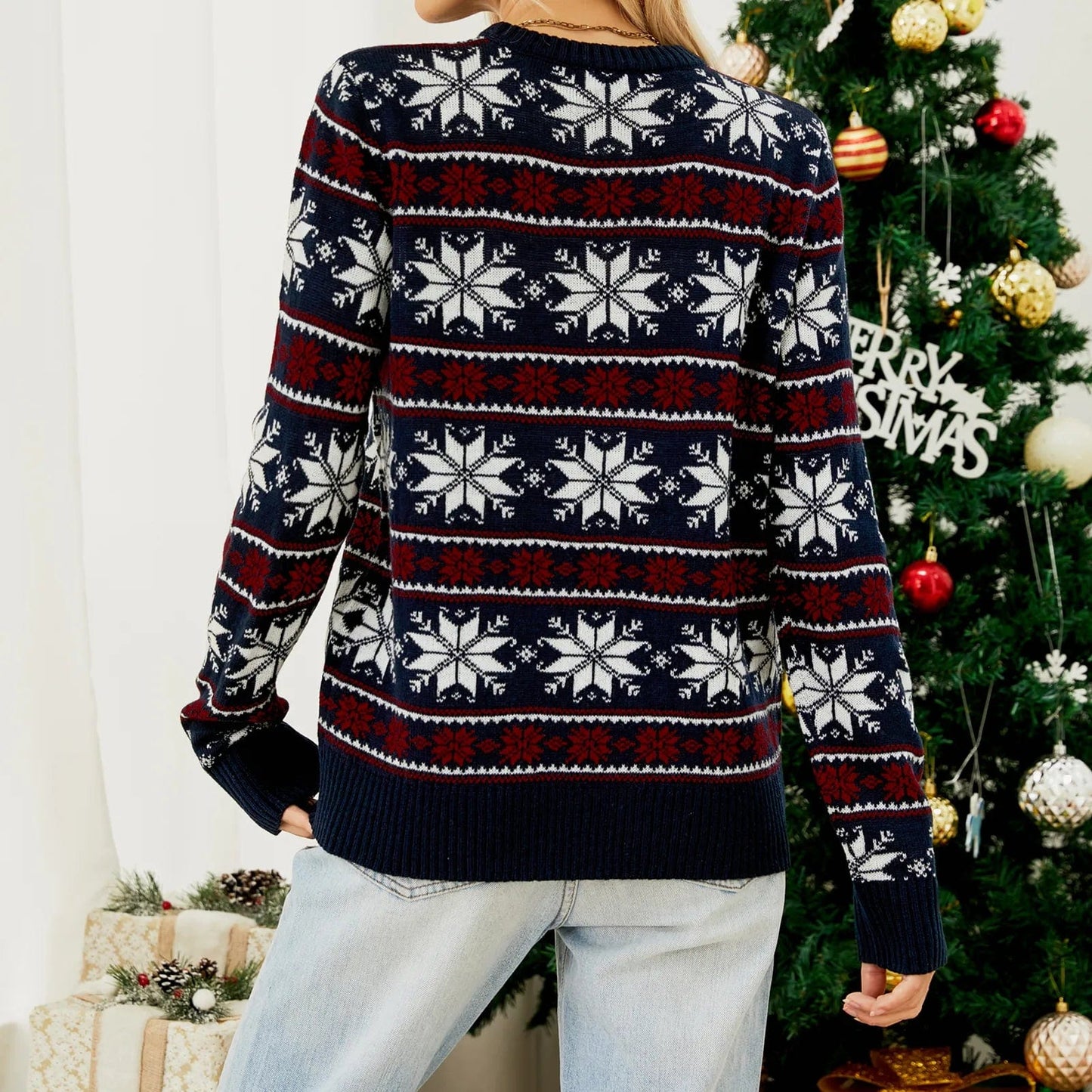 Roxanne | Women's Christmas Crew Neck Long Sleeve Sweater - Image 6