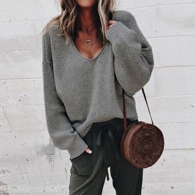 Gwen | Women's Oversized V-Neck Sweater - Image 1
