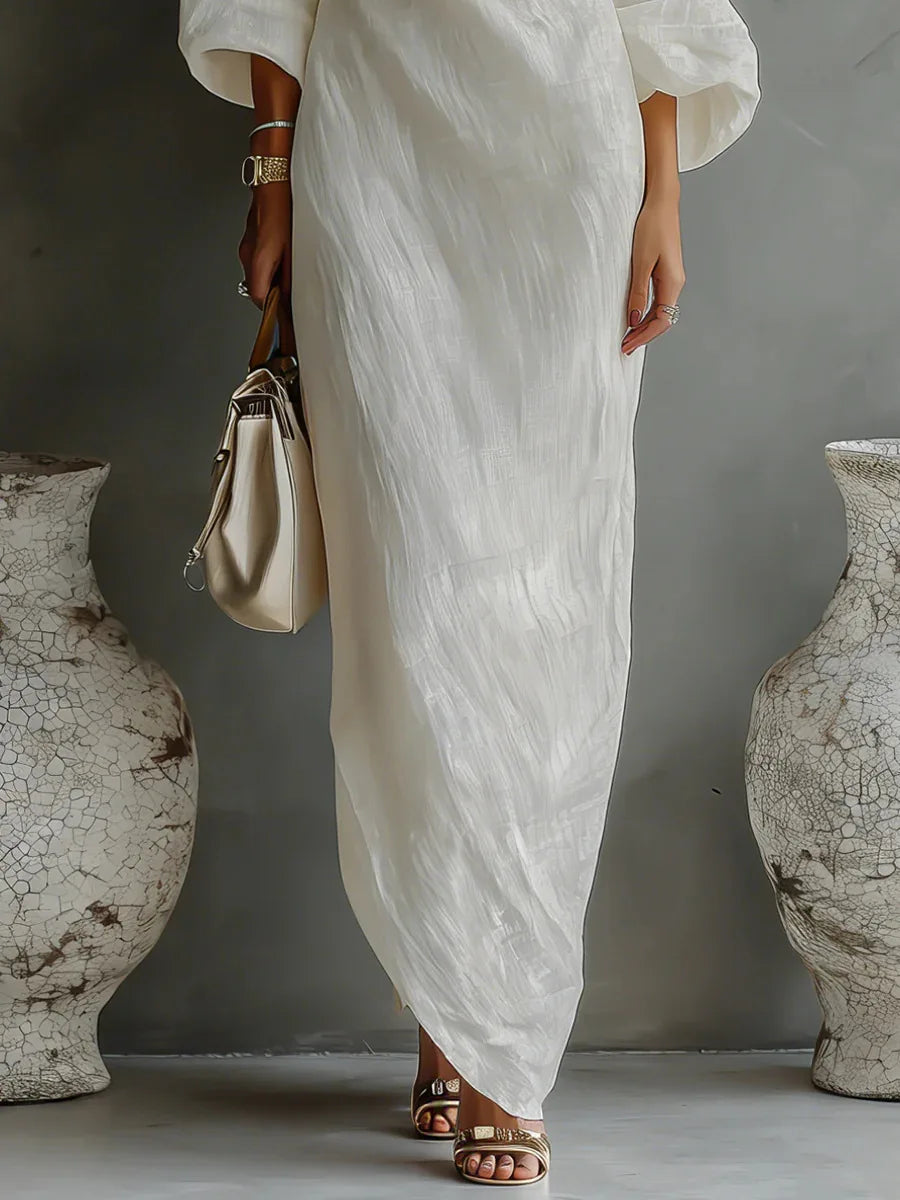 Women's Asymmetrical Linen Maxi Dress