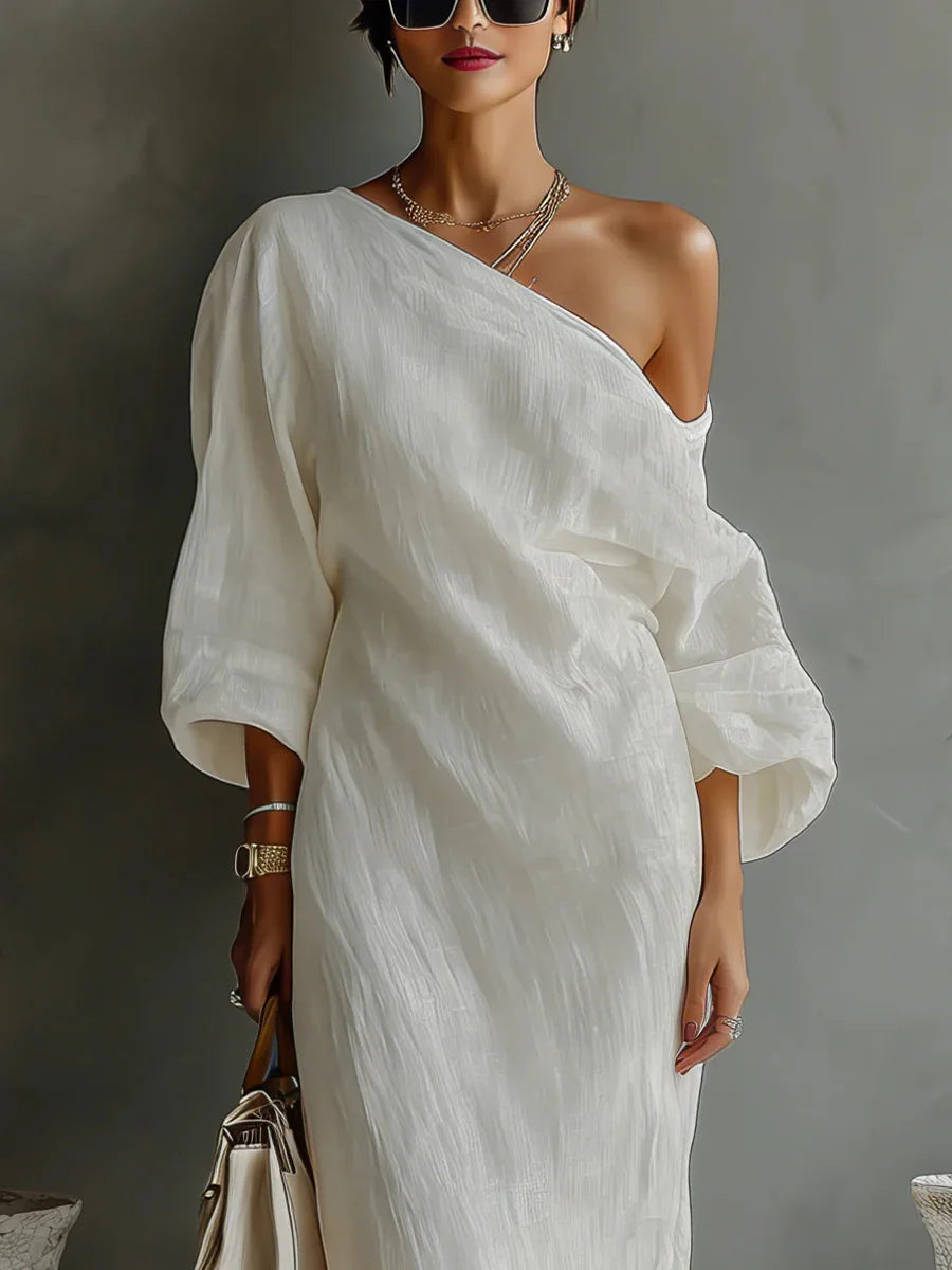 Women's Asymmetrical Linen Maxi Dress
