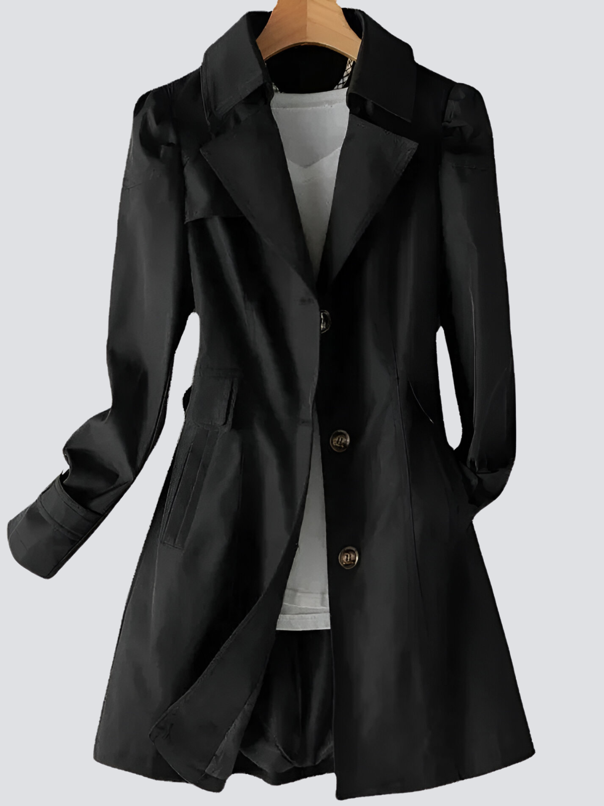 Women's Beige Trench Coat with Modern Design