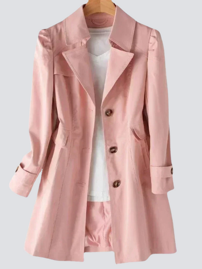 Women's Beige Trench Coat with Modern Design