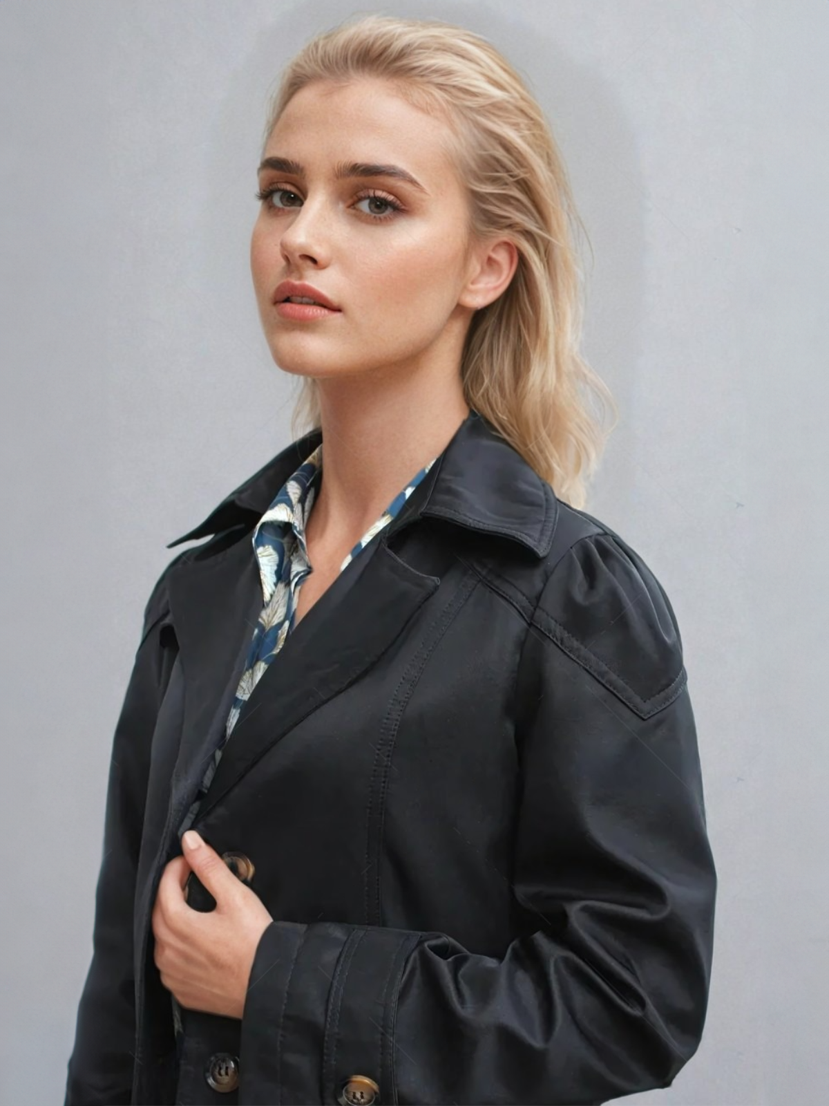 Women's Beige Trench Coat with Modern Design