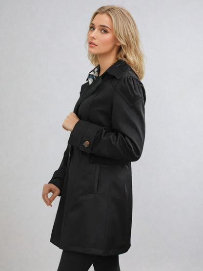 Women's Beige Trench Coat with Modern Design