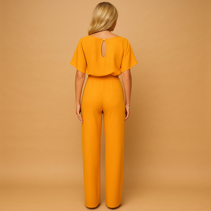 Women's Boat Neck Wide Leg Jumpsuit