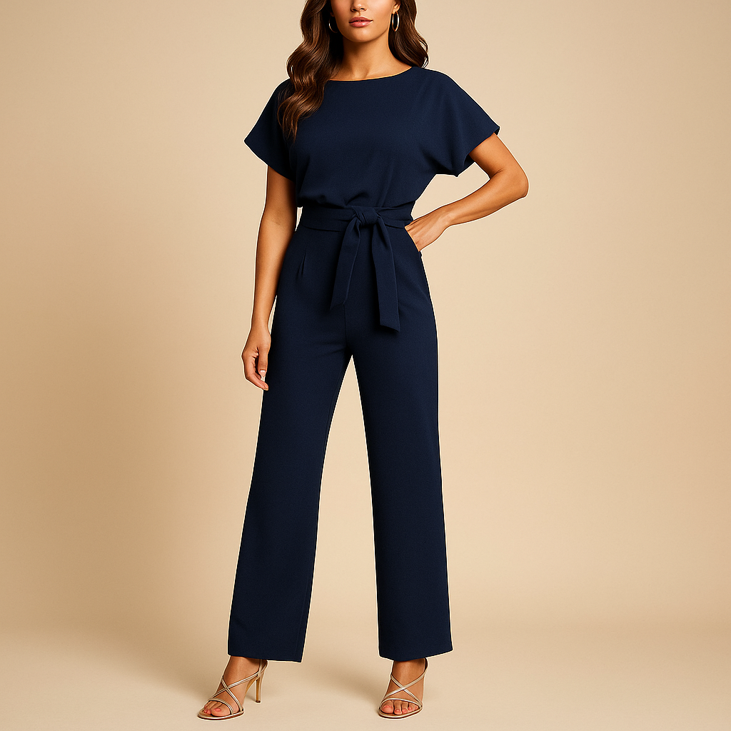 Women's Boat Neck Wide Leg Jumpsuit