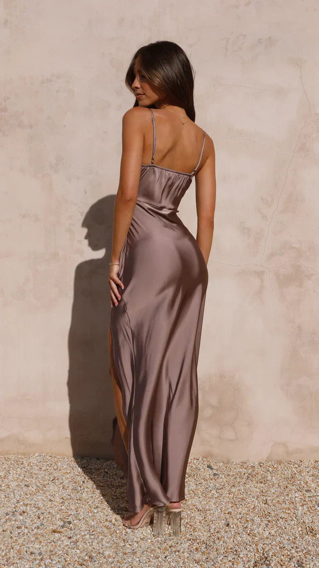 Women's Cowl Neck Maxi Slip Dress