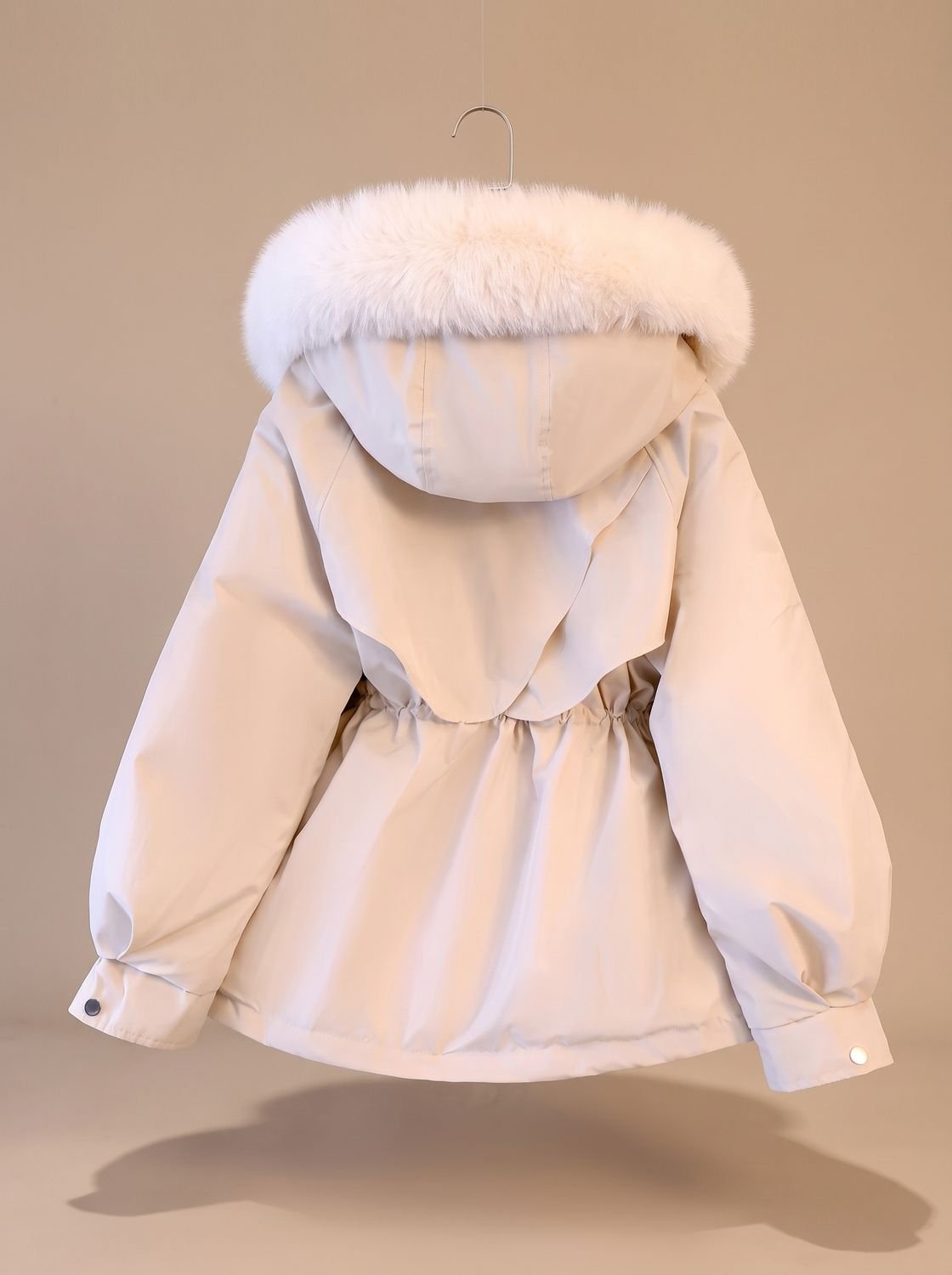 Women's Faux-Fur Hooded Drawstring Puffer Jacket