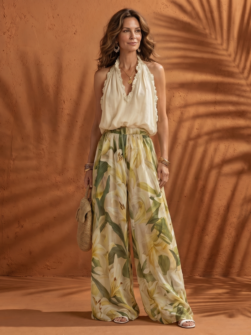 Women's Halter Neck Two Piece Set