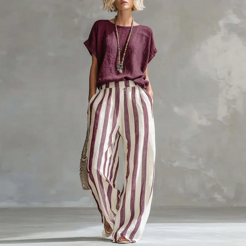 Women's High-Waisted Linen Set