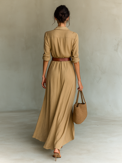 Women's Long-Sleeve Maxi Wrap Dress