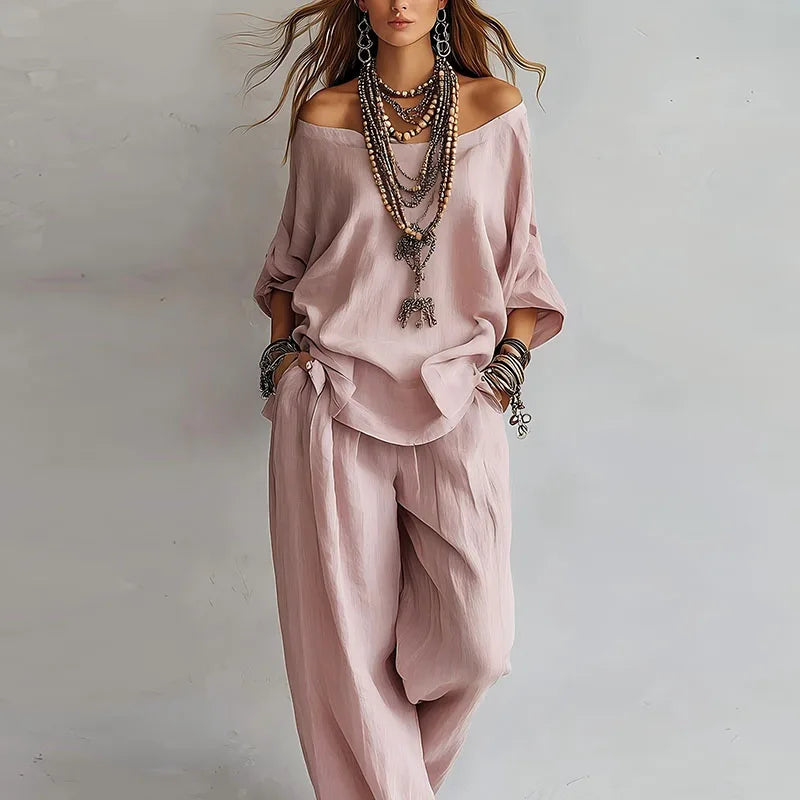 Women's Off-Shoulder Loungewear Set