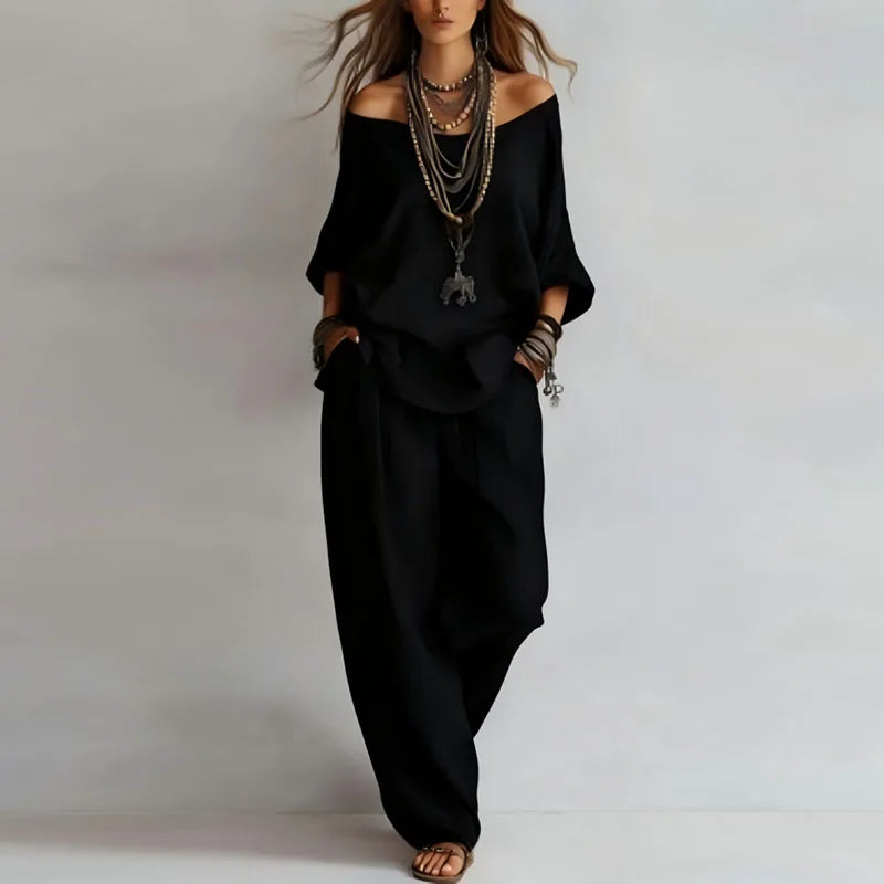 Women's Off-Shoulder Loungewear Set