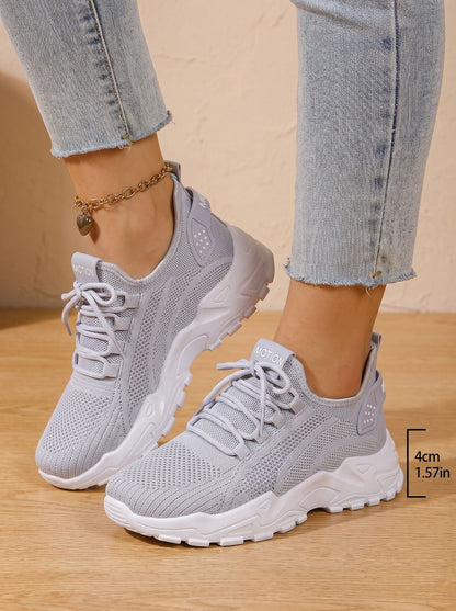 Women's Orthopedic Lace-Up Chunky Sole Mesh Sneakers
