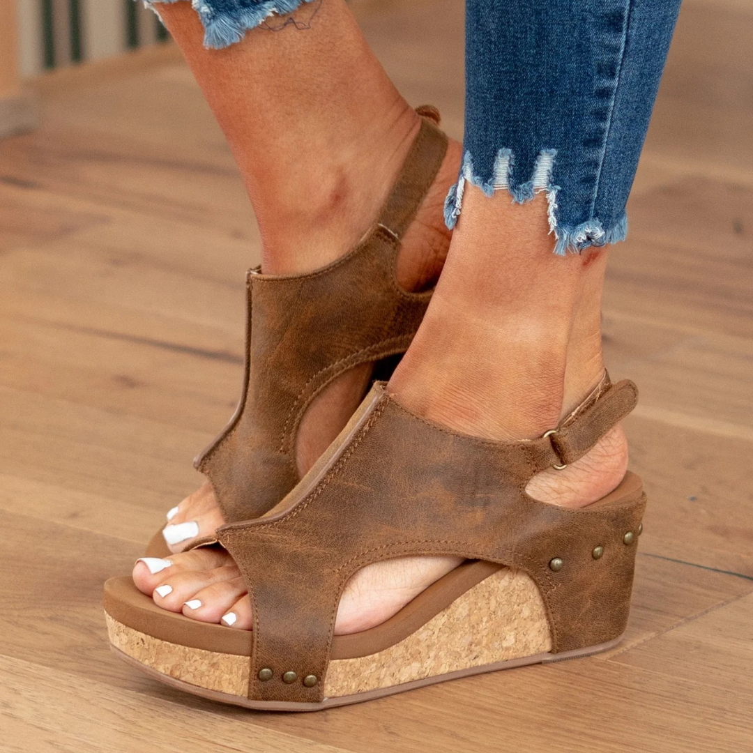Women's Orthopedic Studded Wedge Sandals