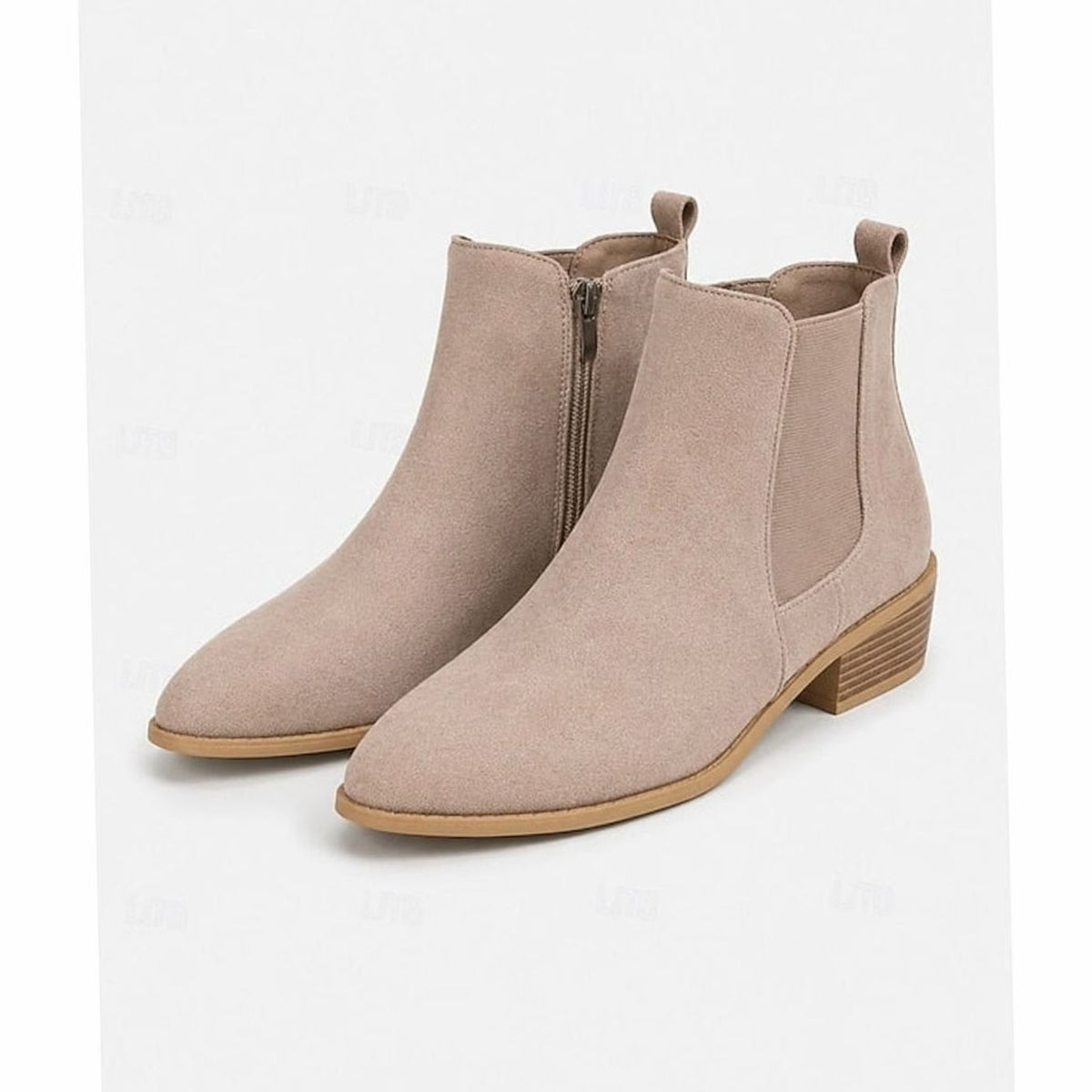 Women's Pointed-Toe Block Heel Suede Ankle Booties