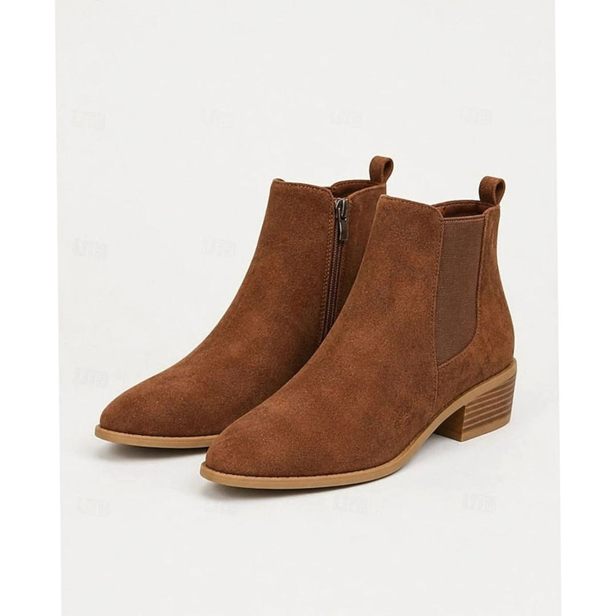 Women's Pointed-Toe Block Heel Suede Ankle Booties
