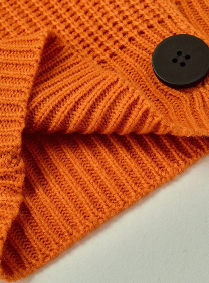 Women's Relaxed-Fit Ribbed Knit Folded Collar Sweater Pullover