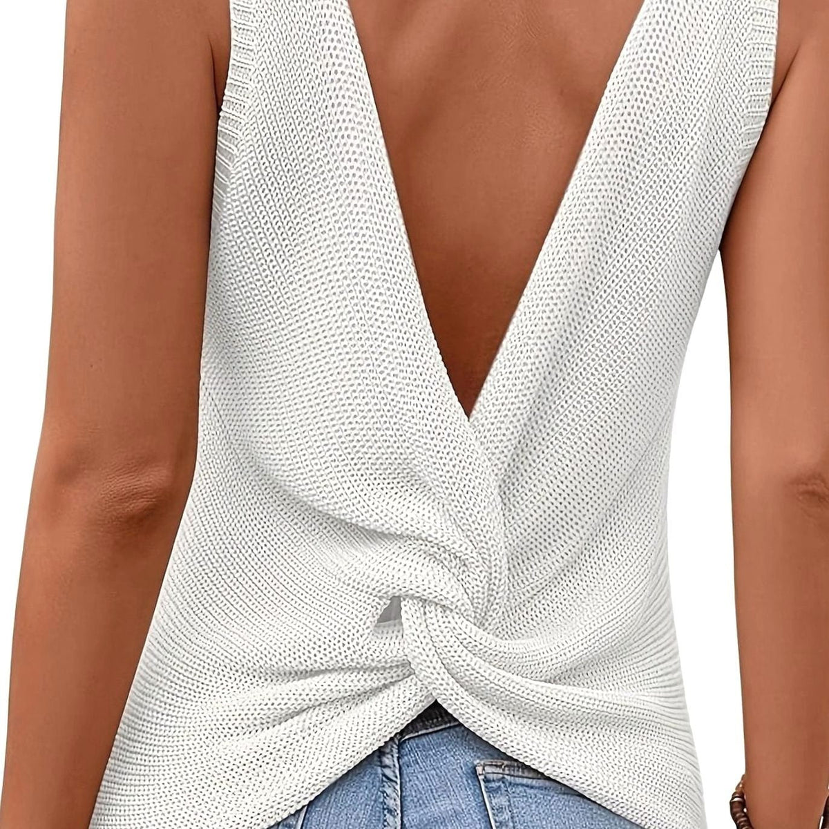 Women's Relaxed-Fit V-Neck Knit Tank Top