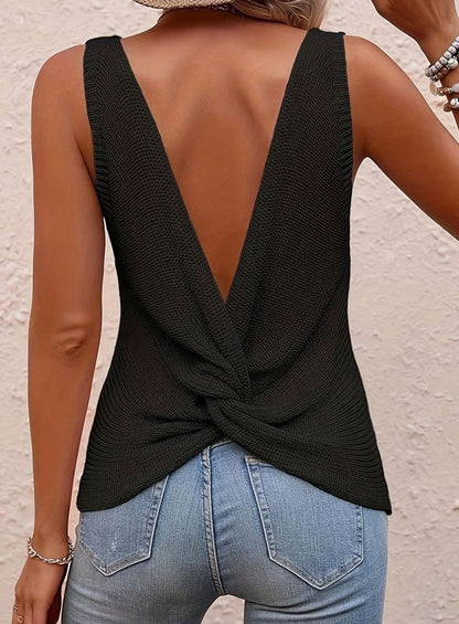 Women's Relaxed-Fit V-Neck Knit Tank Top