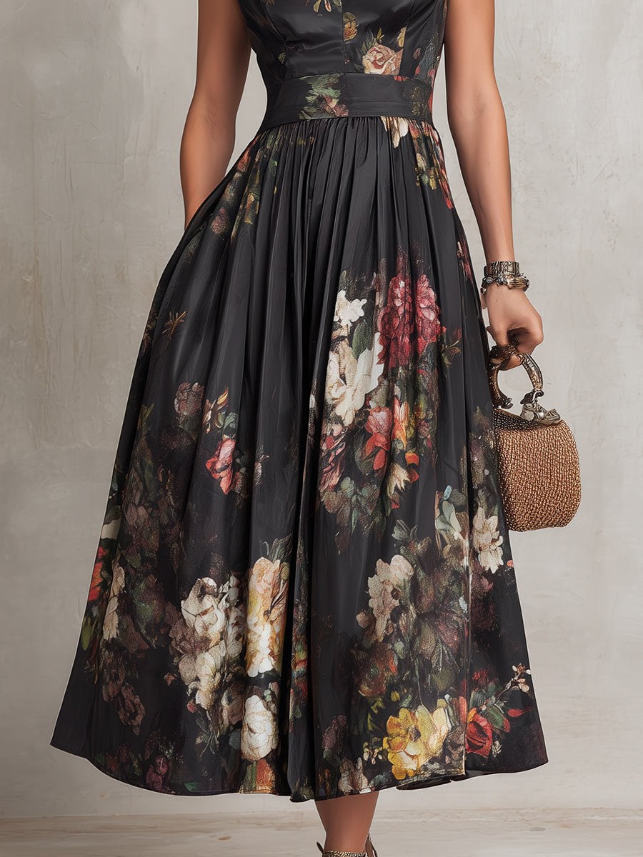 Women's Sleeveless A-Line Midi Dress
