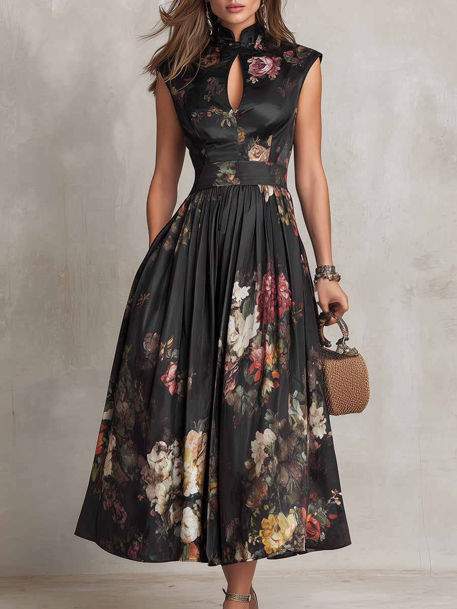 Women's Sleeveless A-Line Midi Dress