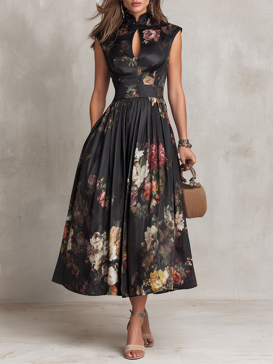 Women's Sleeveless A-Line Midi Dress