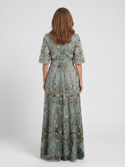Women's V-Neck Wrap Maxi Dress