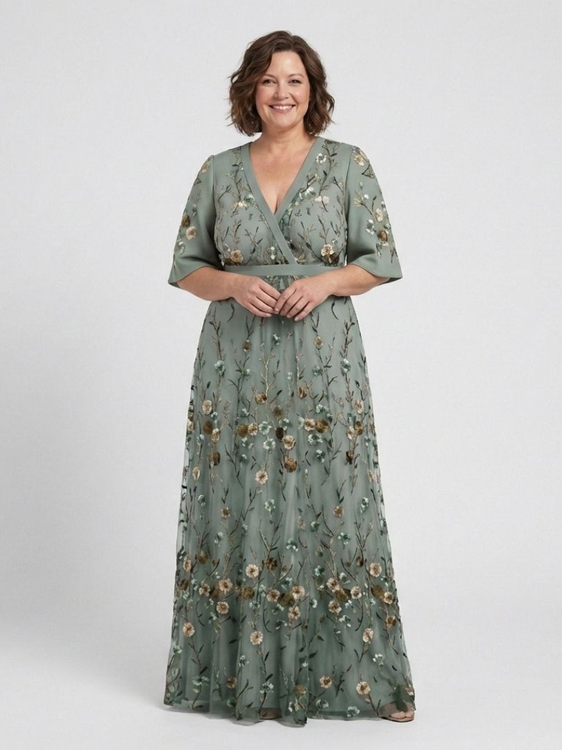Women's V-Neck Wrap Maxi Dress