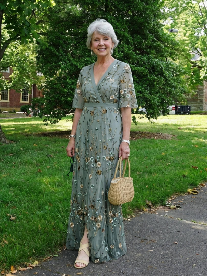 Women's V-Neck Wrap Maxi Dress