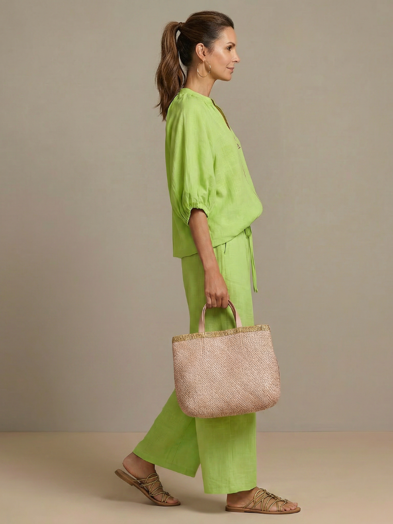 Women's Zippered Puff Sleeve Set