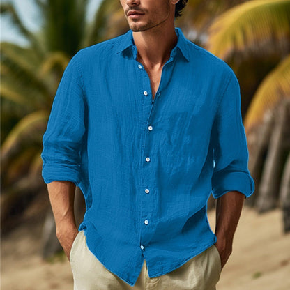 Leonard | Stylish William Linen Long Sleeve Shirt for Men - Image 9