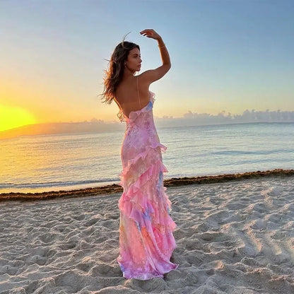 Willow | Elegant Flowing Maxi Dress with Spaghetti Straps - Image 3