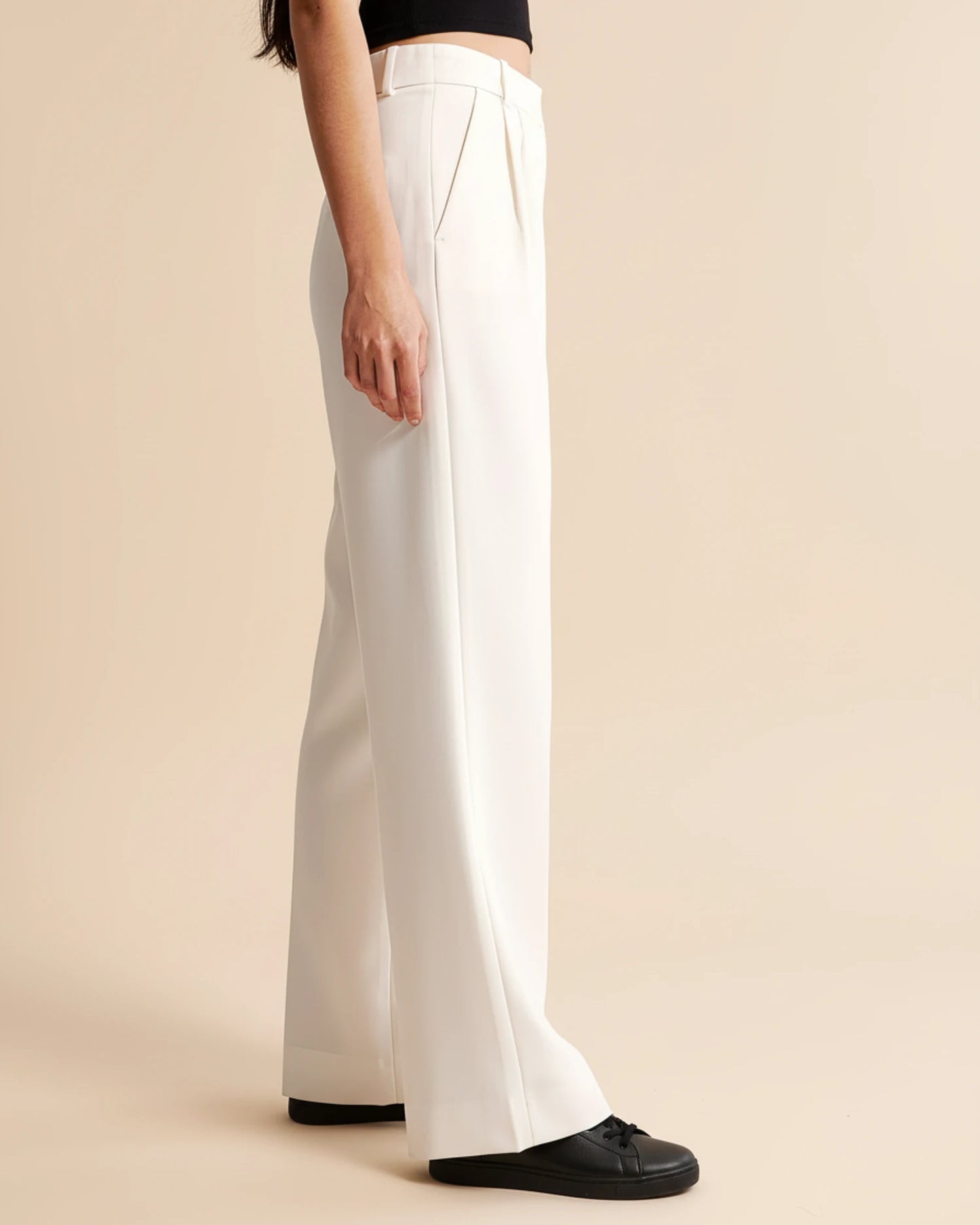 Zara | High Waist Pleated Leg Trousers with Tailored Fit