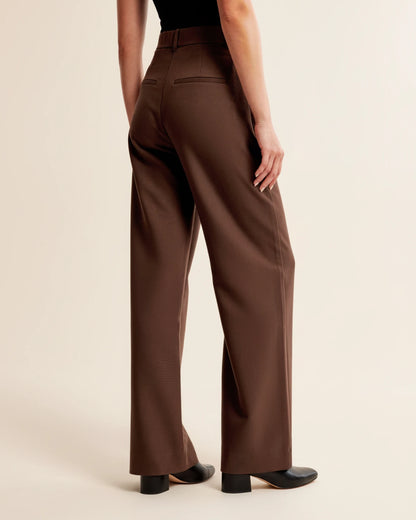 Zara | High Waist Pleated Leg Trousers with Tailored Fit