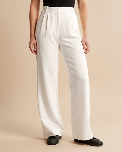 Zara | High Waist Pleated Leg Trousers with Tailored Fit